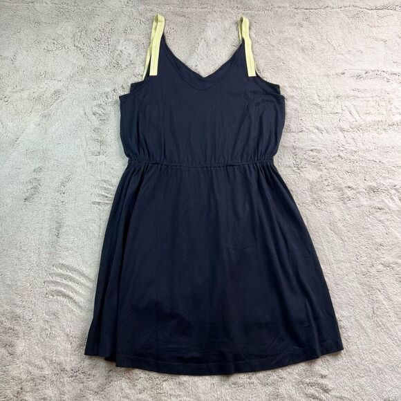 Club Monaco Dress Spagetti Strap Size S Navy Blue Double Layered Cinched Waist - Picture 11 of 11